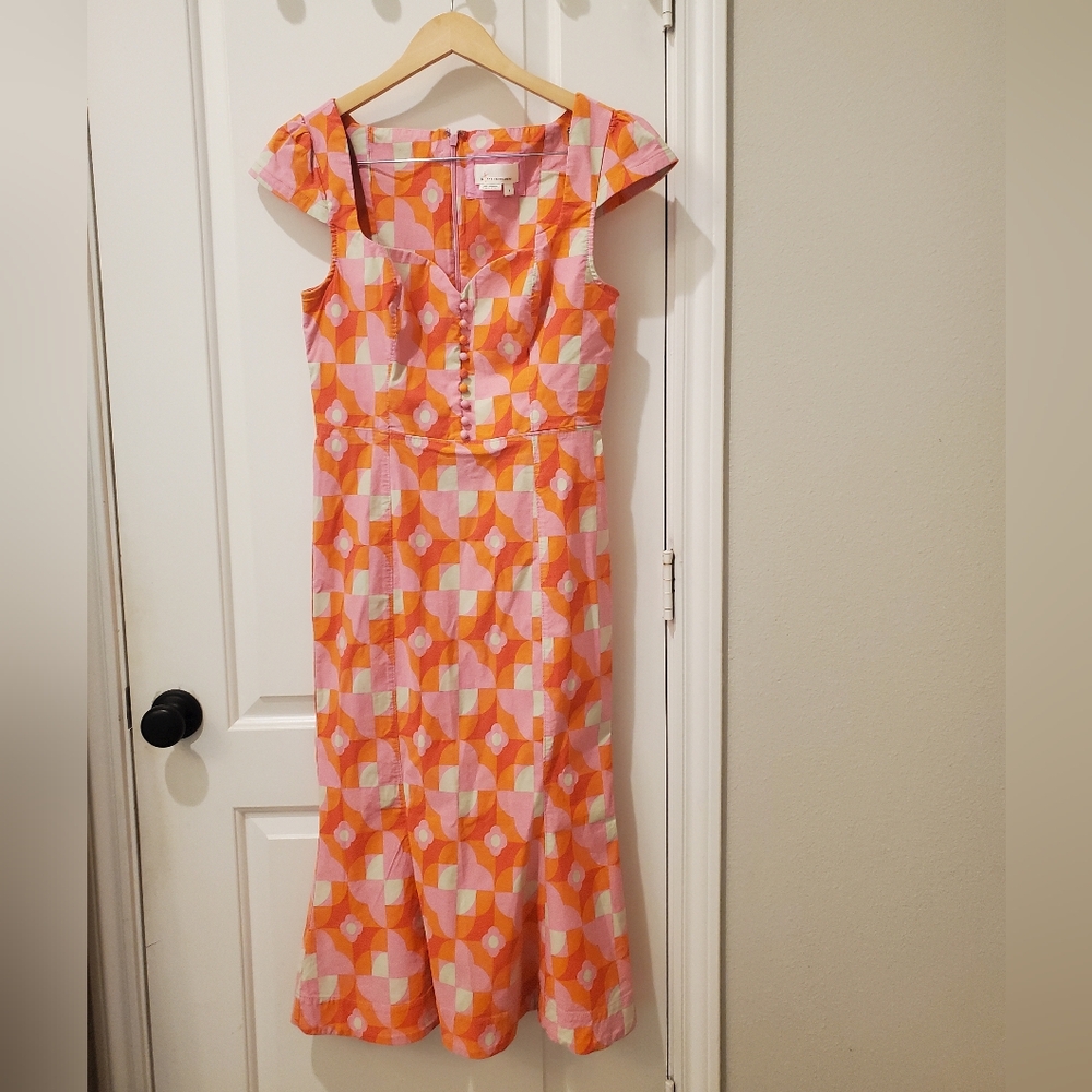 Anthropologie Pink and Orange Dress